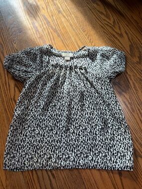 Michael Kors Black and White Leopard Print Blouse